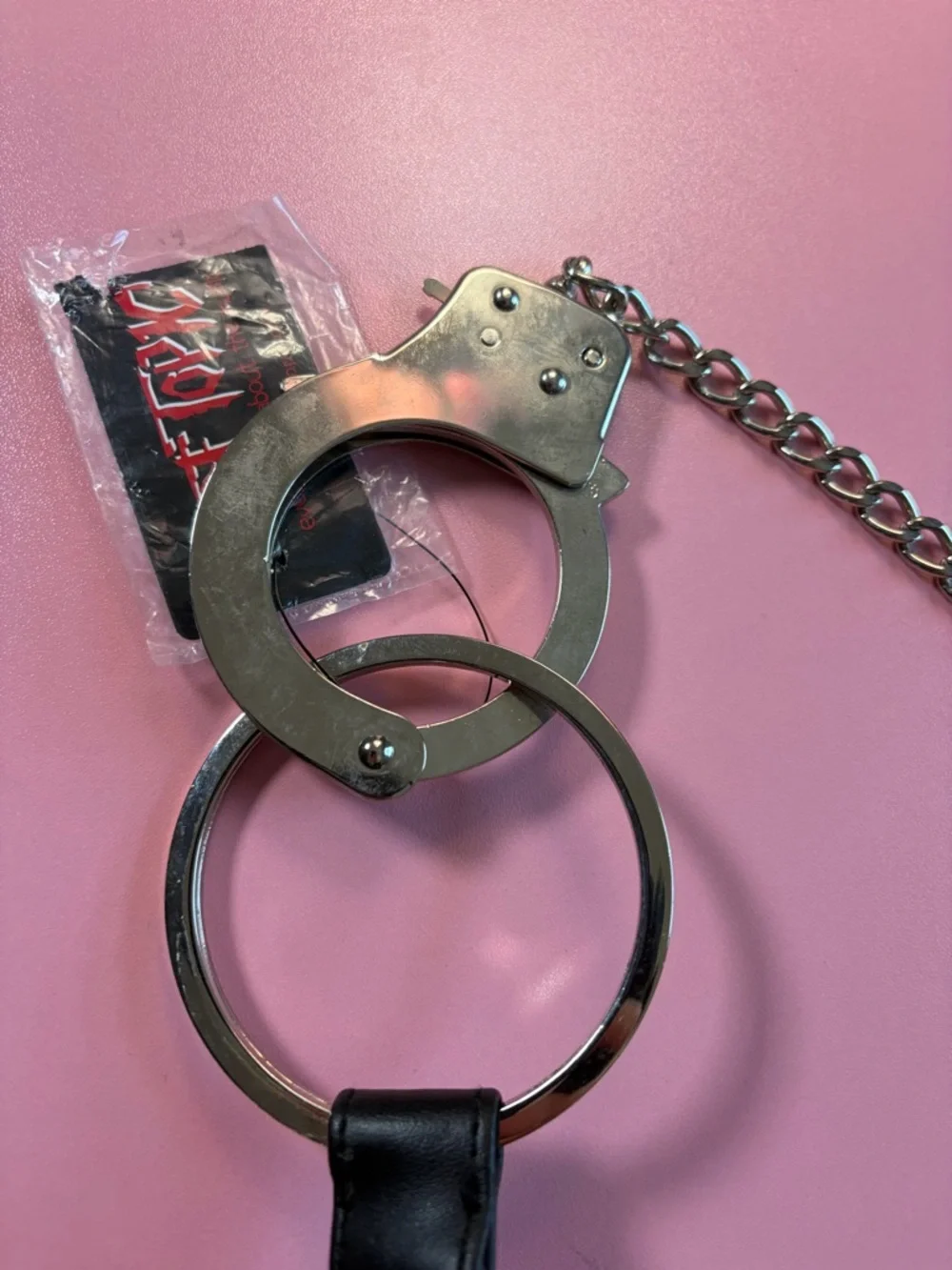 vintage y2k‎ Hot Topic black vinyl chain link handcuff hobo bag